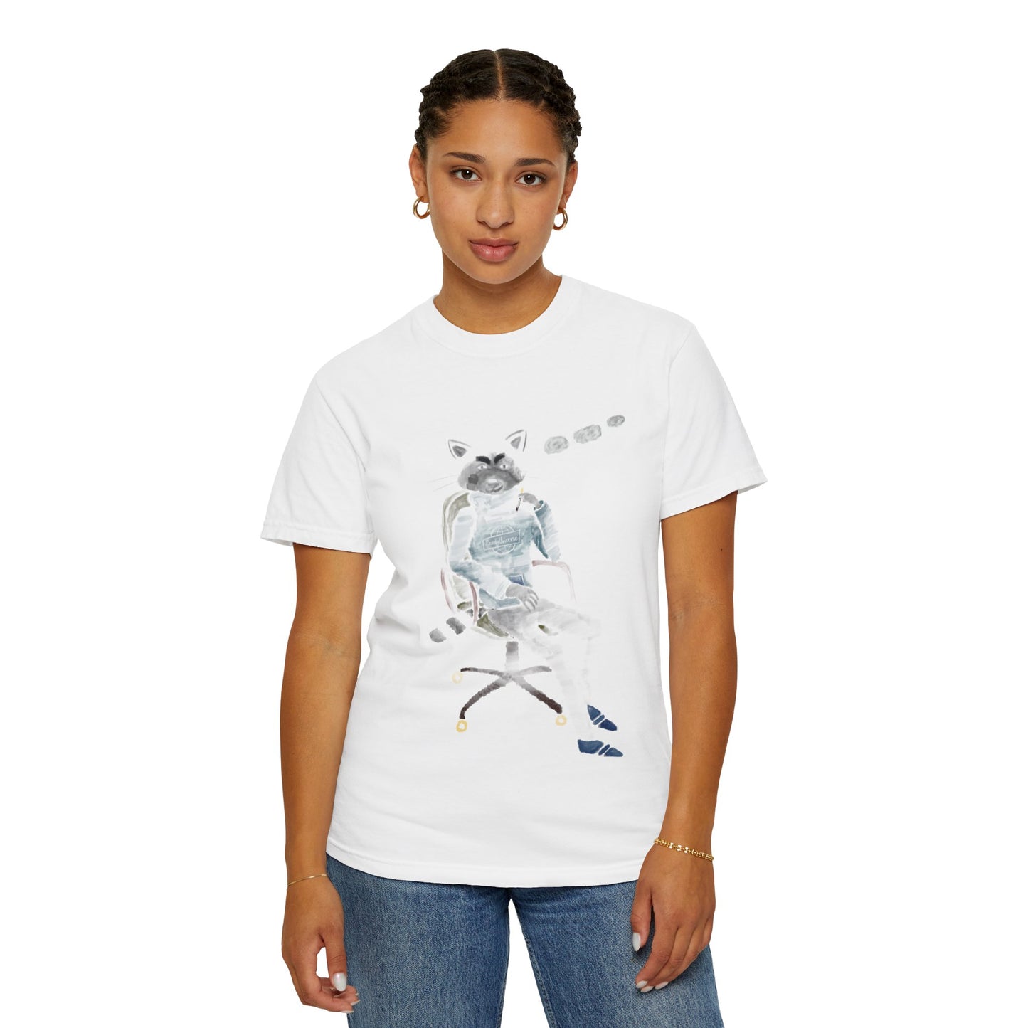 Funny Raccoon Graphic Unisex T-Shirt - Relaxed Fit, Perfect for Cat Lovers