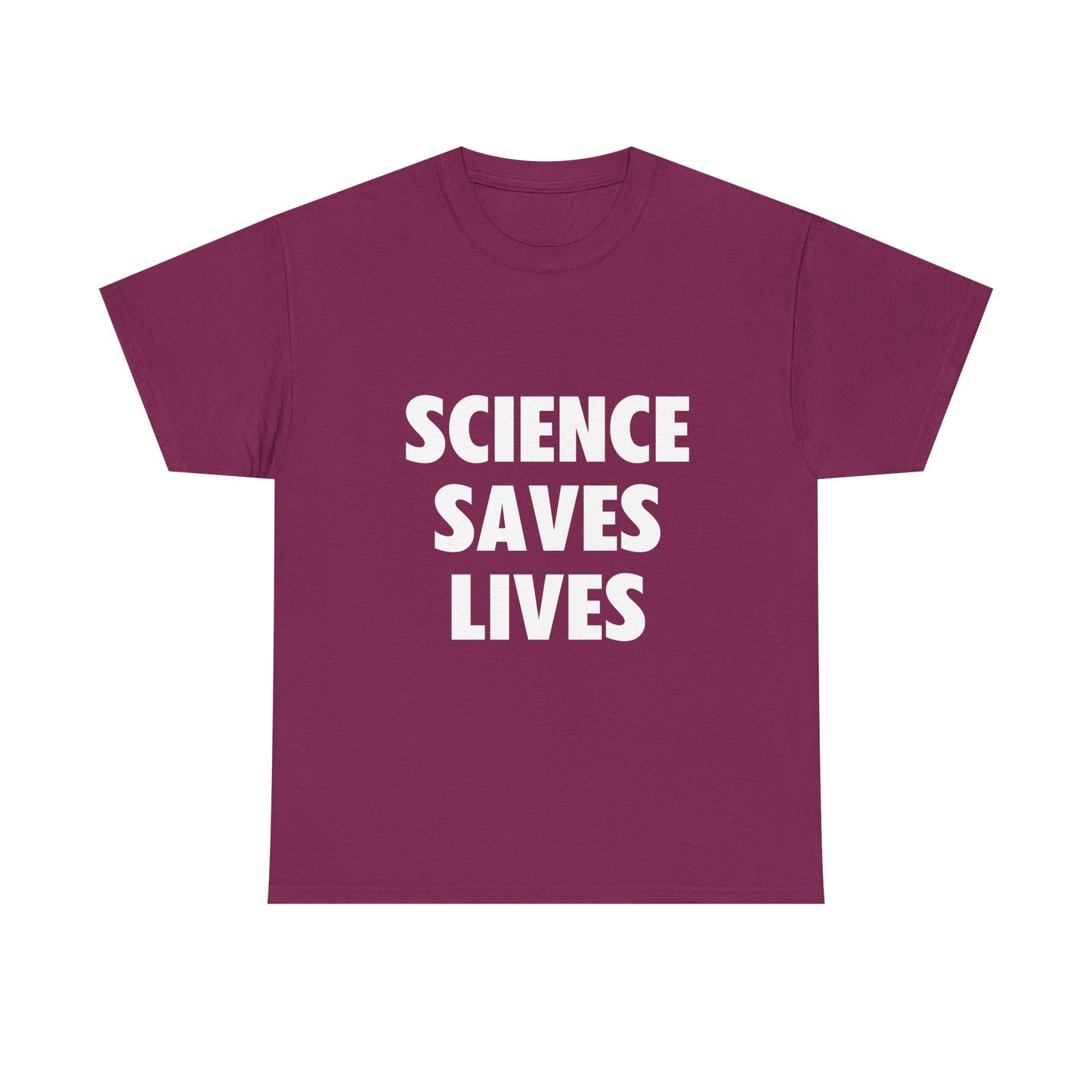 Unisex Heavy Cotton Tee - "Science Saves Lives" T-Shirt for Science Enthusiasts