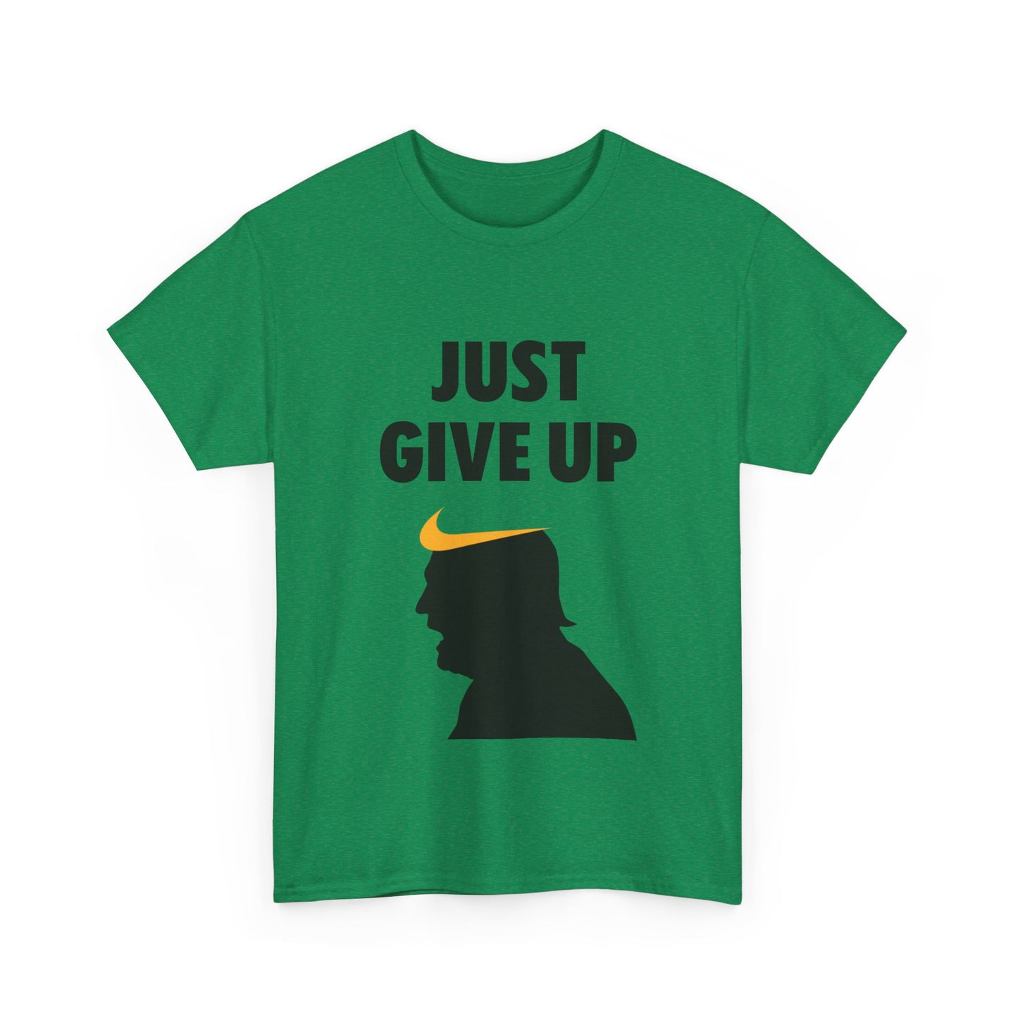 Unisex Heavy Cotton Tee - "Just Give Up" Graphic Shirt for Humor Lovers