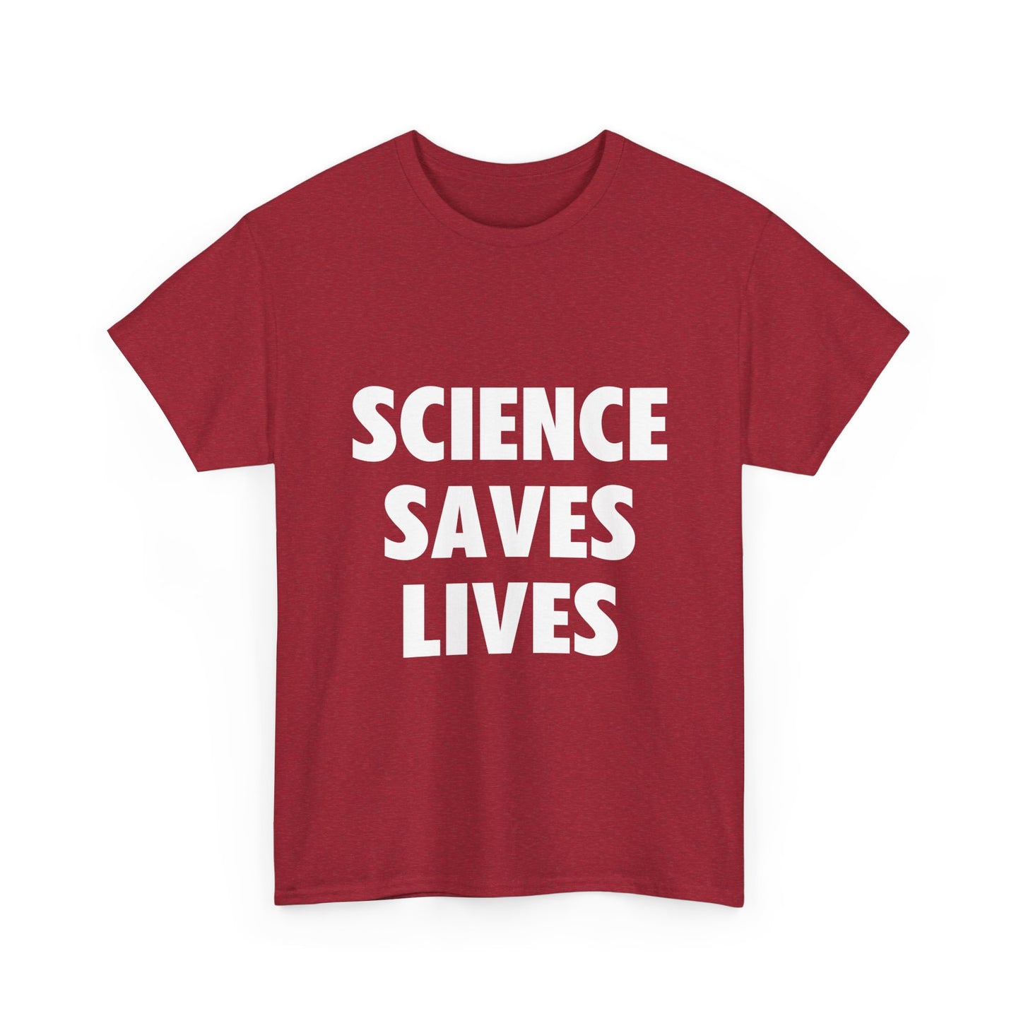 Unisex Heavy Cotton Tee - "Science Saves Lives" T-Shirt for Science Enthusiasts