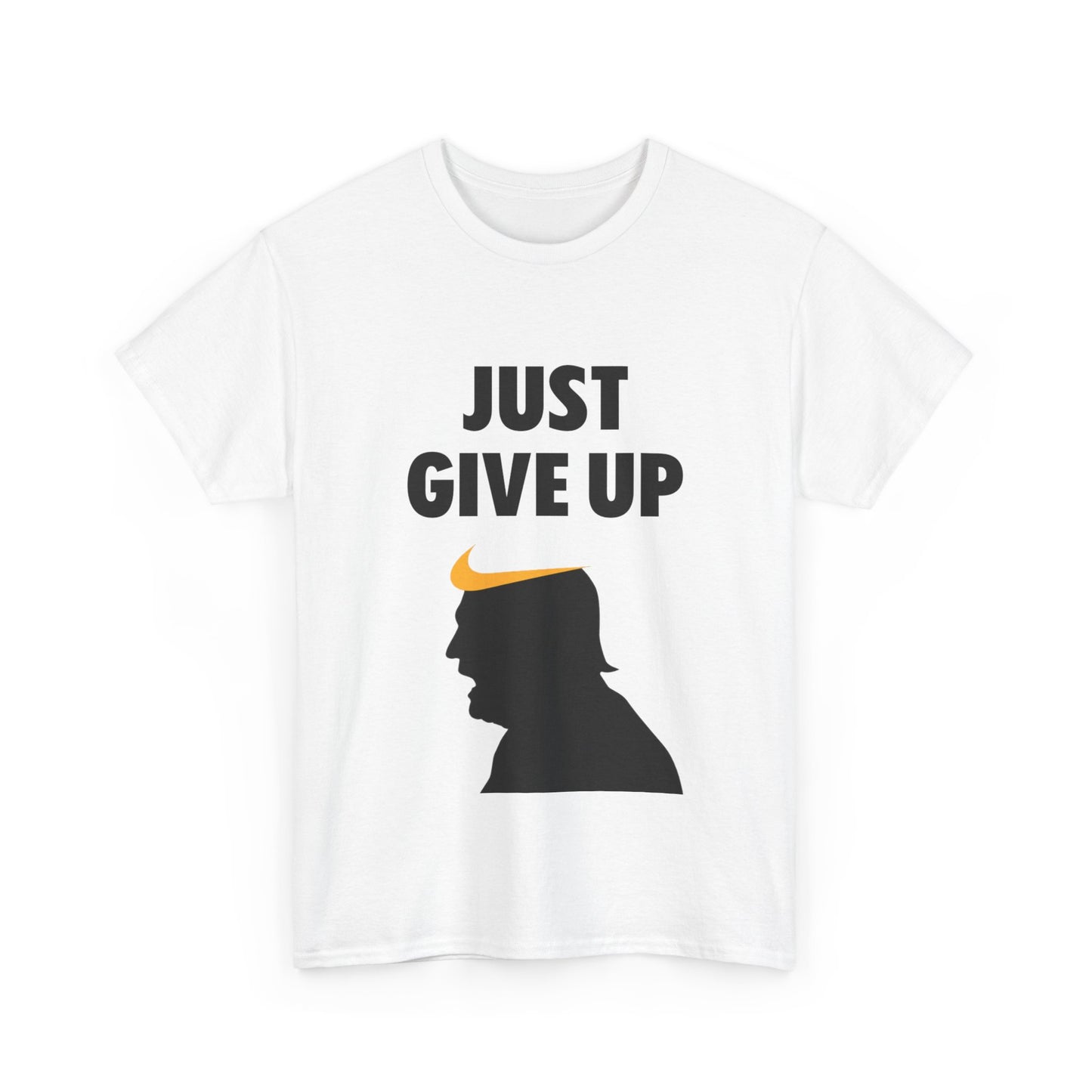 Unisex Heavy Cotton Tee - "Just Give Up" Graphic Shirt for Humor Lovers