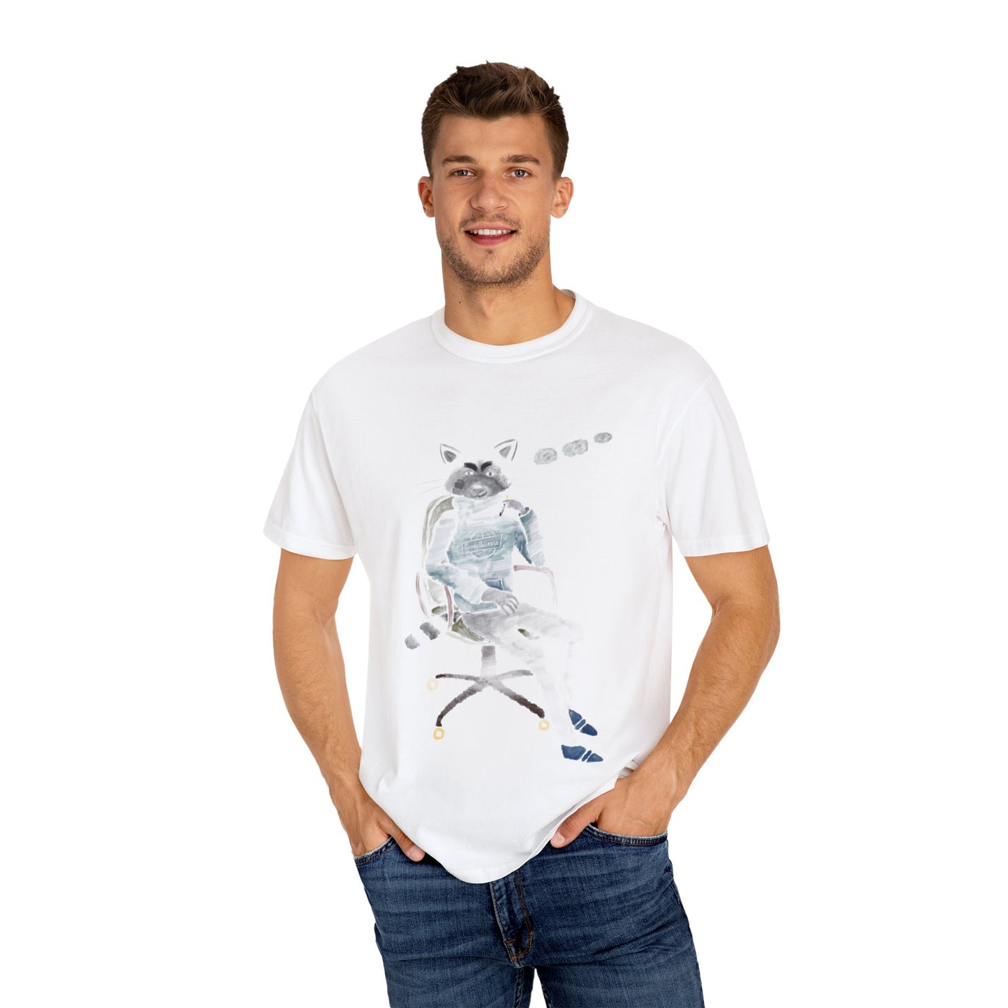 Funny Raccoon Graphic Unisex T-Shirt - Relaxed Fit, Perfect for Cat Lovers