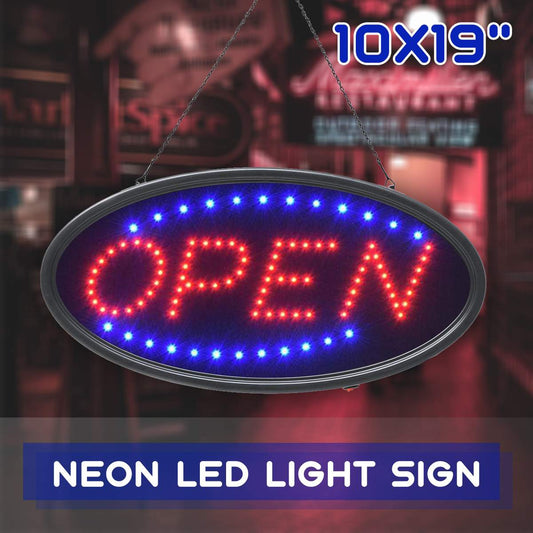 "OPEN" LED sign, custom options available upon request.
