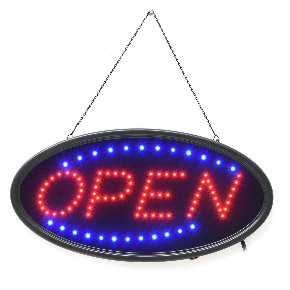 "OPEN" LED sign, custom options available upon request.